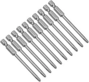 10Pcs 1/4-Inch Hex Shank 75mm Length Phillips 4PH2 Magnetic Screw Driver S2 Screwdriver Bits