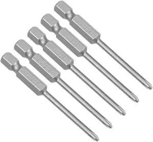 5Pcs 1/4-Inch Hex Shank 65mm Length Phillips 3PH1 Magnetic Screw Driver S2 Screwdriver Bits