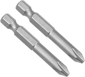 2Pcs 1/4-Inch Hex Shank 50mm Length Phillips 6PH2 Magnetic Screw Driver S2 Screwdriver Bits