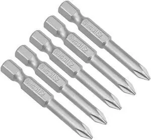 5Pcs 1/4-Inch Hex Shank 50mm Length Phillips 5PH1 Magnetic Screw Driver S2 Screwdriver Bits