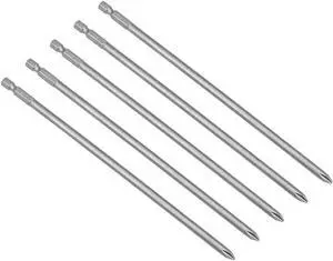 5Pcs 1/4-Inch Hex Shank 200mm Length Phillips 6PH2 Magnetic Screw Driver S2 Screwdriver Bits
