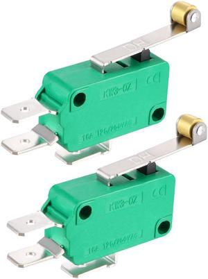 2PCS KW3-OZ 16A 125/250VAC SPDT NO NC Roller Lever Type Micro Limit Switches