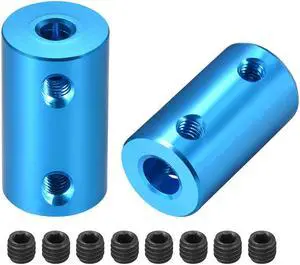 Shaft Coupling 4mm to 6mm Bore L25xD14 Robot Motor Wheel Rigid Coupler Connector Blue 2pcs