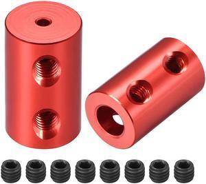 Shaft Coupling 2mm to 6mm Bore L20xD12 Robot Motor Wheel Rigid Coupler Connector Red 2 Pcs
