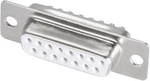 D-sub Connector DB15 Female Socket 15-pin 2-row Port Terminal Breakout for Mechanical Equipment CNC Computers White Pack of 1