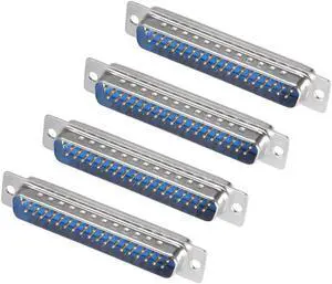 D-sub Connector Male Plug 37-pin 2-row Port Terminal Breakout Solder Type for Mechanical Equipment CNC Computers Blue Pack of 4
