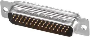 D-sub Connector Male Plug 44-pin 3-row Port Terminal Breakout Solder Type for Mechanical Equipment CNC Computers Black Pack of 1