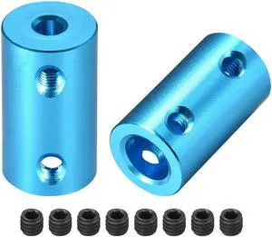 Shaft Coupling 4mm to 8mm Bore L25xD14 Robot Motor Wheel Rigid Coupler Connector Blue 2PCS