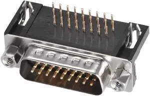 D-sub Connector Male Plug 26-pin 3-row Right Angle Port Terminal Breakout for Mechanical Equipment Black Pack of 1