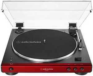 AudioTechnica AT-LP60XBT-RD Fully Automatic Belt-Drive Stereo Turntable with Bluetooth (Red)