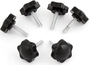 Unique Bargains M6 x 25mm Male Thread 32mm Star Head Dia Screw On Type Clamping Knobs 6 Pcs
