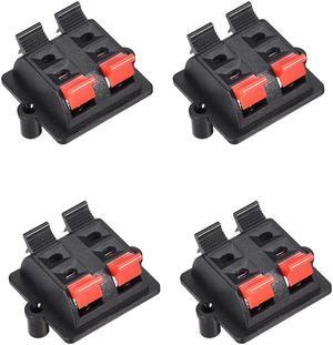 2 Row 4 Way Spring Speaker Terminal Clip Push Release Connector Audio Cable Terminals Strip Block WP4-03 4Pcs