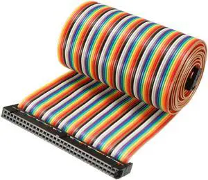 IDC 64 Pins Wire Flat Rainbow Ribbon Cable 118cm 2.54mm Pitch 1pcs