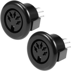 S-video PCB Mount 5 Pin Din Socket Audio Video Connector Black DS-5-07A 2Pcs