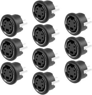 S-video PCB Mount 4 Pin Din Socket Audio Video Connector Black MDC-4-04 10Pcs