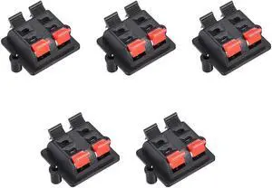 2 Row 4 Way Spring Speaker Terminal Clip Push Release Connector Audio Cable Terminals Strip Block WP4-03 5Pcs