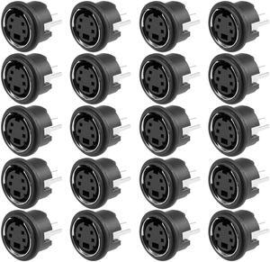 S-video PCB Mount 4 Pin Din Socket Audio Video Connector Black MDC-4-04 20Pcs