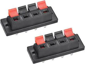 4 Way Spring Speaker Terminal Clip Push Release Connector Audio Cable Terminals Strip Block WP4-10 2Pcs