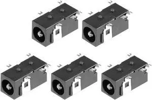 PCB Mount 4.0mm x 1.7mm 5 Pin Audio Video DC Power Connector Socket DC098 Black 5Pcs