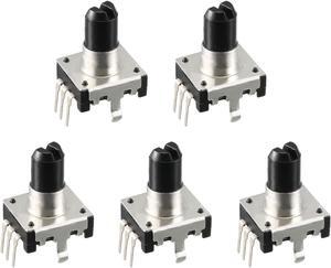 360 Degree Rotary Encoder Code Switch Digital Potentiometer EC12 5 Pins 14.3mm D-Shaft 5pcs