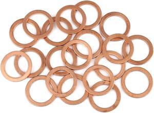 20pcs Copper Washer Flat Sealing Gasket Ring Spacer for Car 19 x 26 x 1.5mm