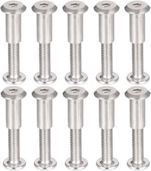 Hex Socket Screw Post Binding Bolts Leather Fastener, M6x30mm, Carbon Steel Zinc Plated, 10 Sets