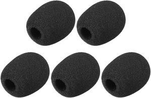 5PCS Foam Mic Cover Microphone Windscreen Shield Protection Black 40mm Length for Headset Lapel Lavalier