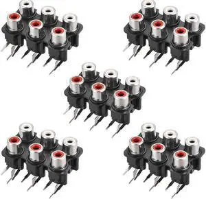 AV Concentric Outlet 6 RCA Female Jack 9-Pin Connector Socket Panel Mount 5pcs