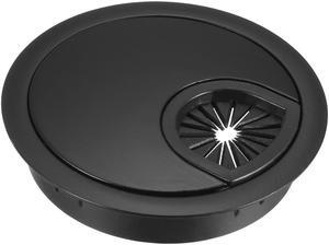 Cable Hole Cover, 2-3/8" Zinc Alloy Desk Grommet for Wire Organizer (Black)