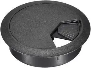 Cable Hole Cover, 2-1/8" Plastic Desk Grommet for Wire Organizer, 5 Pcs (Black)