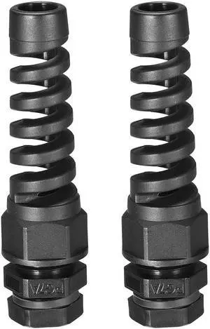 PG7 Cable Gland Waterproof IP68 Nylon Joint Adjustable Locknut with Strain Relief for 4.5-7.8mm Dia Wire , 2 Pcs