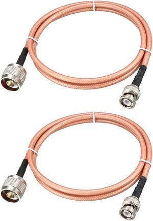 Low Loss RF Coaxial Cable Connection Coax Wire RG-142 N Male to BNC Male 90cm 2pcs