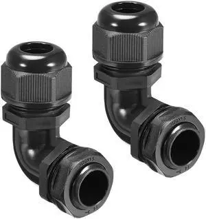 M20 Cable Gland , 90 Degree Waterproof IP68 Nylon Joint Adjustable Locknut for 9mm-14mm Dia Cable Wire , 2 Pcs