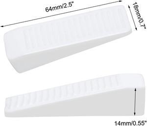 Plastic Door Stopper Multi-surface Door Stop Wedge Wedges Door Gaps - Flexible and Non-scratching Door Holder 4 Pack, White