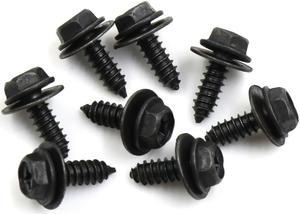 8pcs 6.5 x 24mm Stainless Steel Black Truss Head Screw for Car Fender Bumper