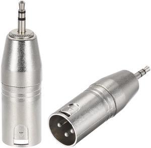 XLR Male to 1/8" Male TRS Adapter,Gender Changer - XLR-M to 3.5mm Coupler Adapters,Microphones Plug In Audio Connector,Mic Male Plug,2pcs
