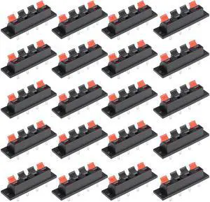 20pcs 4 Way Jack Socket Spring Push Release Connector Speaker Terminal Strip Block