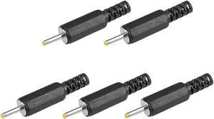 5Pcs DC Male Connector 2.5mm x 0.7mm Power Cable Jack Adapter Black