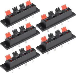5pcs 4 Way Push Release Connector Speaker Terminal Strip Block