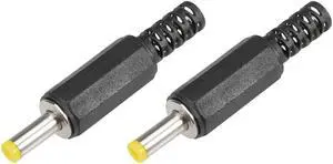 2Pcs DC Male Connector 4.0mm x 1.7mm Power Cable Jack Adapter Black