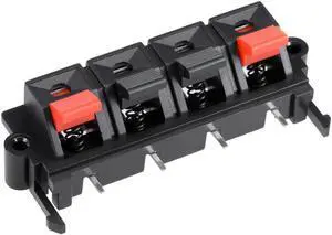 1pcs 4 Way Jack Socket Spring Push Release Connector Speaker Terminal Strip Block