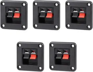5pcs 2 Way Jack Socket Spring Push Release Connector Speaker Terminal Strip Block 42 x 42 x 24mm