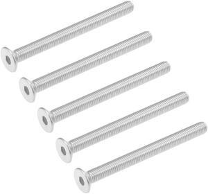 M8x90mm Flat Head Machine Screws Inner Hex Screw 304 Stainless Steel Fasteners Bolts 5Pcs