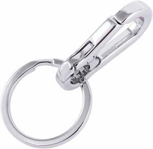 Metal Buckle Mini Portable Clip Fastener Key Chain Ring Silver Tone