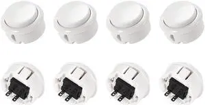 30mm Mounting Hole Momentary Game Push Button Switch  for Arcade Video Games White 8pcs