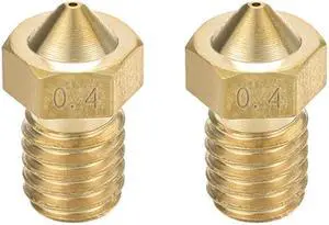 0.4mm 3D Printer Nozzle, Fit V6 Extruder Head, for 1.75mm Filament Brass 2pcs