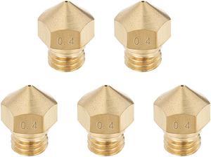 0.4mm 3D Printer Nozzle, Fit MK10 Extruder Head, for 1.75mm Filament Brass 5pcs