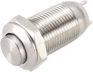 Momentary Metal Push Button Switch 10mm Mounting Dia 1NO 250V 5A