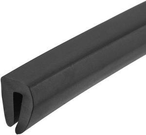 Edge Trim U Seal Black PVC Plastic U Channel Edge Protector Fits 1/32'' - 1/16'' Edge 10 Feet Length