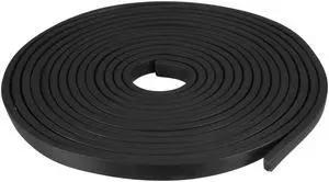 Solid Rectangle Rubber Seal Strip 10mm Wide 5mm Thick, 5 Meters Long Black